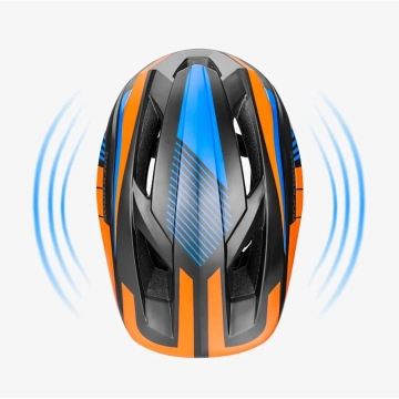 Kinderfahrradhelm mit abnehmbarem Visier Rockbros TT-32SOBL-S Größe S - Schwarz und Orange