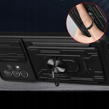 Alogy Camshield Ring Wallet Case mit Kameraabdeckung und Wallet für Samsung Galaxy A53 Black Glass