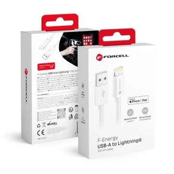 Kabel USB do Lightning 1m Forcell MFi Apple iPhone iPad CarPlay 12W