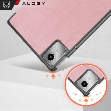 Etui do Lenovo Tab K11 / K11E 11” M11 10.95" TB330FU / TB330XU / TB331FC Book Case Cover z klapką obudowa futerał pokrowiec Alogy Różowe