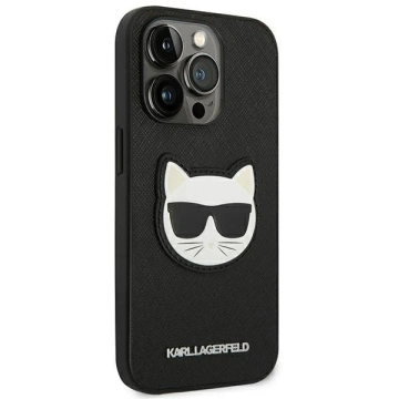Etui ochronne na telefon Karl Lagerfeld KLHCP14LSAPCHK do Apple iPhone 14 Pro 6,1" hardcase czarny/black Saffiano Choupette Head Patch