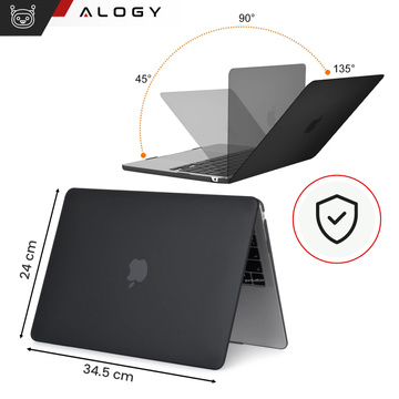 Etui do Macbook Air 15 M2 2023 / M3 2024 (A2941,A3114)  Case obudowa pokrowiec matowe Alogy Hard Cover Czarne