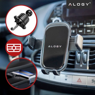 Uchwyt do Samochodu na Telefon Szybę Deskę Kokpit Kratkę samochodowy Holder mocny + Organizer na kabel