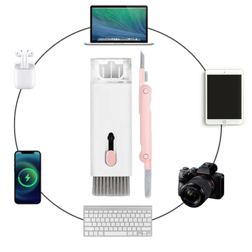 Cleaner Multifunktionales Reinigungsset für Airpods 7in1 Tastaturen Pink und Weiß
