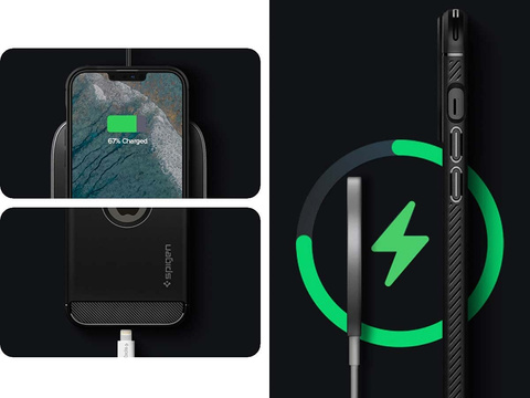 Etui pokrowiec futerał Spigen Rugged Armor do Apple iPhone 13 Matte Black + Szkło