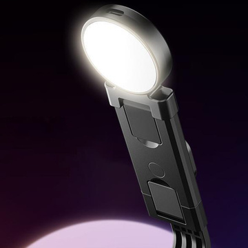 Selfie-Stick Handyhalter Stativring LED-Stativ mit Bluetooth-Fernbedienung Schwarz
