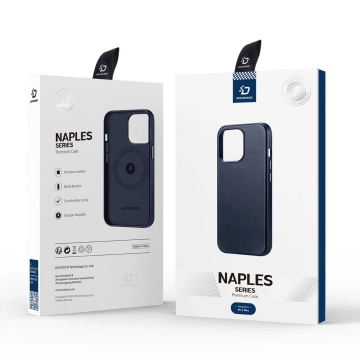 Dux Ducis Naples Tasche iPhone 14 Plus magnetische Ledertasche MagSafe blau