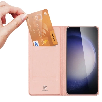 Brieftaschenetui mit Ständer für Samsung Galaxy S23 FE Dux Ducis Skin Pro – rosa