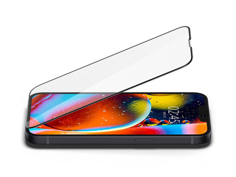 Szkło Spigen Glas.tR Slim FC do etui do Apple iPhone 13/ 13 Pro/ 14 Black + Kabel 1m Lightning