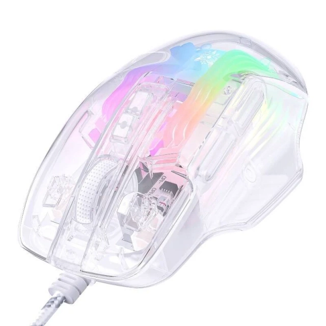 Przewodowa Mysz Gamingowa Onikuma CW923 RGB 12800 DPI Transparentna