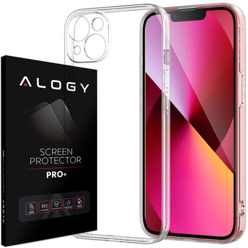 Etui pancerne obudowa Alogy Hybrid Case z osłoną na aparat do Apple iPhone 13/14 Przezroczyste + Szkło