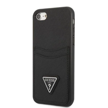 Etui Guess GUHCI8PSATPK für Apple iPhone 7/8 SE 2020 / SE 2022 Hardcase Czarny/Black Hardcase Saffiano Triangle Logo Cardslot