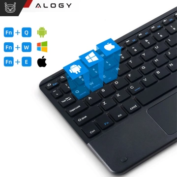 Klawiatura Bezprzewodowa z touchpadem Bluetooth touchpad do PC TV tabletu USB-C Alogy Wireless Czarna