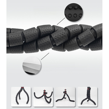 Elastyczny statyw do zdjęć mini tripod giętki na aparat kamerę telefon 1/4" trójnóg Octopus czarny + uchwyt do telefonu