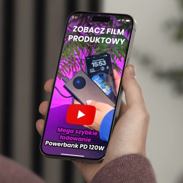 PowerBank 10000mAh z Technologią PD 120W, Szybkie Ładowanie PowerDelivery, Porty 2x USB-A i 1x USB-C, Wysoka Moc i Kompaktowy Design, Alogy TurboCharge™ – Czarny