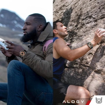 Gehärtetes Glas für Apple Watch Ultra 2 / Ultra 49 mm Displayschutz Alogy Protector 9H mit Positionierungsrahmen