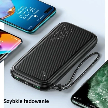 USAMS Powerbank PB56 10000mAh 22.5W 2xQC3.0+PD Fast Charge czarny/black 10KCD15101 (US-CD151)