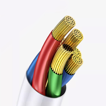 Kabel przewód USB do USB-C Type C Denmen D01T szybkie ładowanie 2.4A 1m Biały