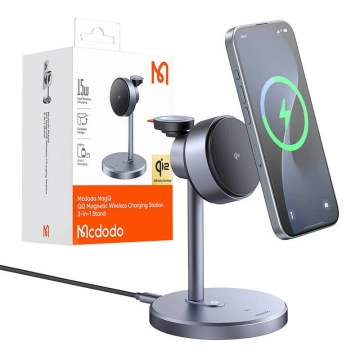 Ładowarka bezprzewodowa Mcdodo 3w1 15W Qi2 + Sieciowa 33W iPhone Watch AirPods