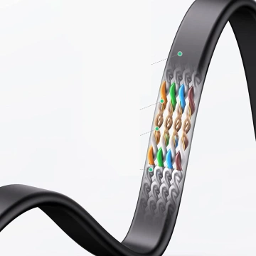 Płaski kabel sieciowy UGREEN LAN Ethernet Cat. 6 0,5m czarny (NW102)