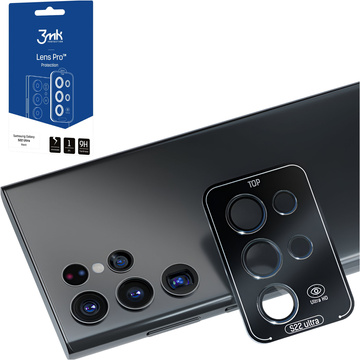 Objektivabdeckung für Samsung Galaxy S22 Ultra 5G – 3mk Lens Protection Pro Schwarz
