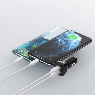 Choetech ładowarka samochodowa 2x USB Typ C Quick Charge Power Delivery 40W FCP AFC czarny (TC0008)