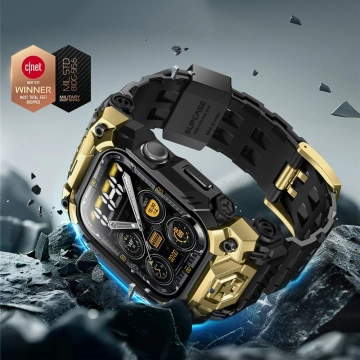 Etui z Paskiem do Apple Watch 10 (46mm) Czarno-Złote SUPCASE Unicorn Beetle Ore