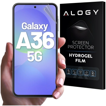 Folia hydrożelowa do Samsung Galaxy A36 5G – elastyczna ochrona ekranu, samoregeneracja, pełne dopasowanie i wysoka przejrzystość – Alogy Hydrogel Film™