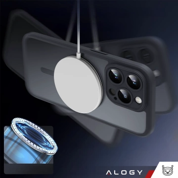 Hülle für Apple iPhone 14 Pro Alogy MagSafe Hybrid Matte Case Matte Cover mit Linsenschutz Schwarz