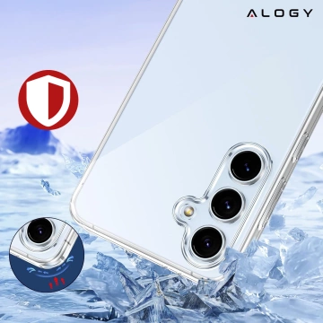 Etui do Samsung Galaxy S24 FE obudowa ochronna na telefon Alogy HybridShield™️ Case Przezroczyste + szkło hartowane