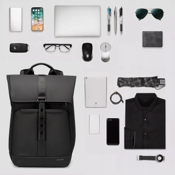 Bange Wasserdichter Rucksack für Laptops bis 15,6 Zoll, 43 x 30 x 18 cm, ideal für Stadt, Reisen, Arbeit und Flugreisen, für Damen und Herren, Schwarz