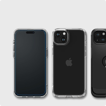 2x Szkło hartowane do Apple iPhone 15 / 16 na ekran Spigen Alm Glass FC 2-Pack 9H + zestaw aplikacyjny Black