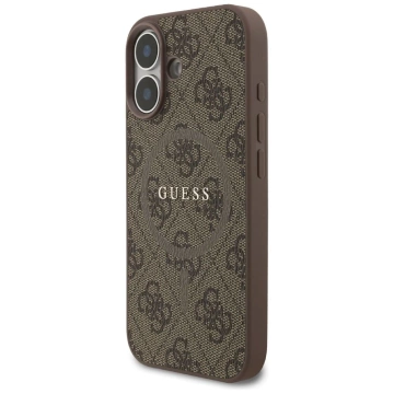 Etui Guess 4G Ring Classic Logo MagSafe do iPhone 17 brązowe