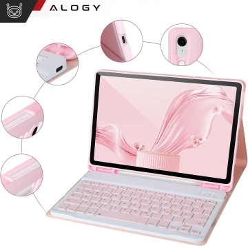 Etui z klawiaturą z miejscem na rysik do Samsung Galaxy Tab S10 FE / S10 Lite / S9 FE 10.9" Alogy Keyboard Case Różowe