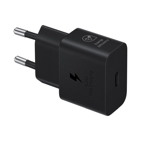 Oryginalna Ładowarka Sieciowa Samsung GaN Super Fast Charger EP-T2510XBEGEU USB Typ C 3A 25W czarna blister