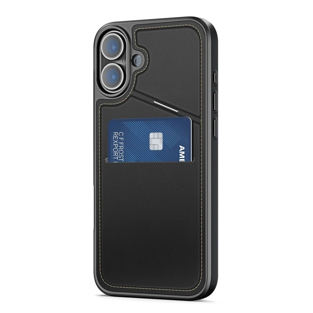 iPhone 16 Hülle Dux Ducis Rafi II Mag MagSafe RFID Ständer Schwarz