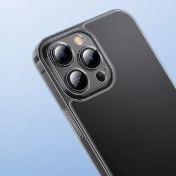 Baseus Milchglashülle für iPhone 13 Pro Hardcover mit Gelrahmen schwarz (arws001001)