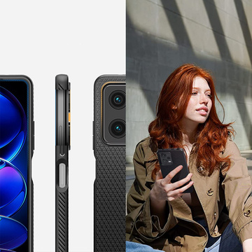 Etui na telefon Spigen Liquid Air obudowa ochronna do Xiaomi Redmi Note 12 Pro 5G / Poco X5 Pro 5G Matte Black + Szkło