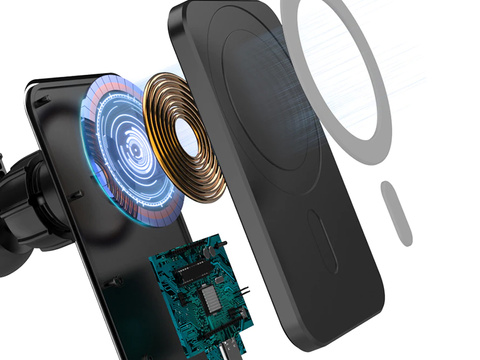 Autohalterung mit Qi-Ladegerät für MagSafe Alogy auf einem 15-W-Raster