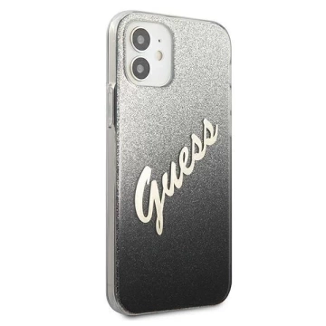 Guess GUHCP12SPCUGLSBK iPhone 12 mini 5,4" czarny/schwarzes Hardcase Glitter Gradient Script
