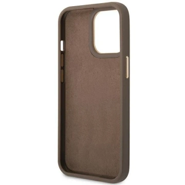 Etui Guess GUHCP14XHG4SHW do Apple iPhone 14 Pro Max 6,7" brązowy/brown hard case 4G Vintage Gold Logo