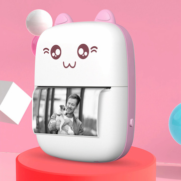 Drukuś Thermodrucker mit 6 Rollen Thermopapier für Kinder, rosa