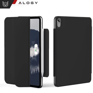 Etui magnetyczne 360 do Apple iPad 10.9” 10 / 2022 / 11” 11 / 2025 Alogy Magnetic 360 Case obudowa ochronna na tablet Czarne + Szkło