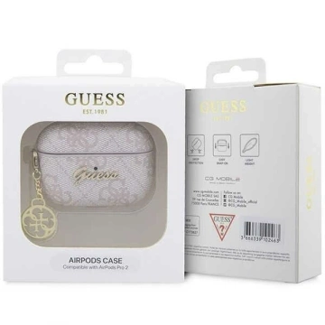 Schutzhülle für Kopfhörer Guess GUAP2G4GSMP für Apple AirPods Pro 2 Cover Pink/Pink 4G Charm Collection