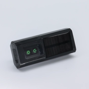 Lampka rowerowa solarna przód LED przednia światło roweru z panelem słonecznym klaksonem super mocna 1000LM 4400MAH oświetlenie wodoodporna światełko na rower czarna
