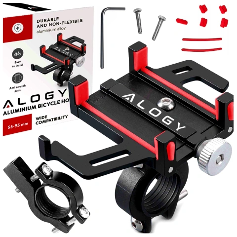 Uchwyt rowerowy na kierownicę Alogy Bike Phone Holder do telefonu 55-95mm na rower motor hulajnogę Czarny