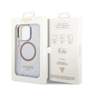 Etui Guess GUHMP14XHTCMU iPhone 14 Pro Max 6,7" purpurowy/purple hard case Gold Outline Translucent MagSafe