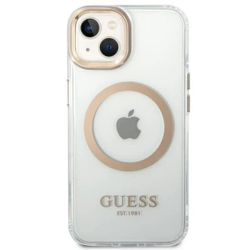 Etui Guess GUHMP14MHTRMD do Apple iPhone 14 Plus 6,7" złoty/gold hard case Metal Outline Magsafe