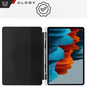 Etui ochronne do Samsung Galaxy Tab S9 FE+ 12.4" Alogy Book Cover Case obudowa na tablet Czarne + Szkło