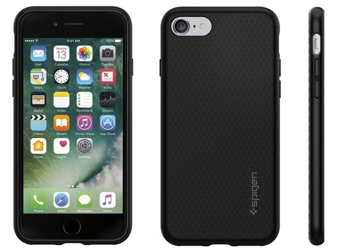 Etui Spigen Liquid Air Apple iPhone 7/8/SE 2022/2020 Black + Szkło